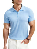 Men's Slim-Fit Ribbed Polo Shirt