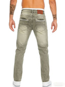 Men's Slim-Fit Tapered Pants with Contrast Piping