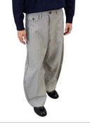 Men's Wide-Leg Pinstripe Pants