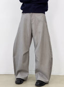 Men's Wide-Leg Pinstripe Pants