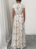 Women's Floral V-Neck Maxi Dress