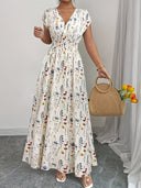 Women's Floral V-Neck Maxi Dress